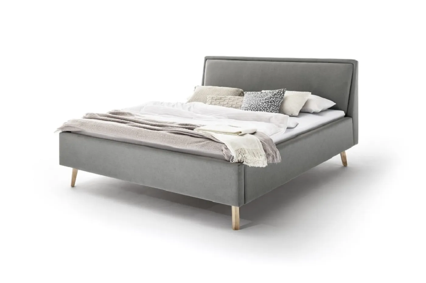 Polsterbett Frieda | hellgrau | 180 x 200 cm | ohne Lattenrost & Bettkasten