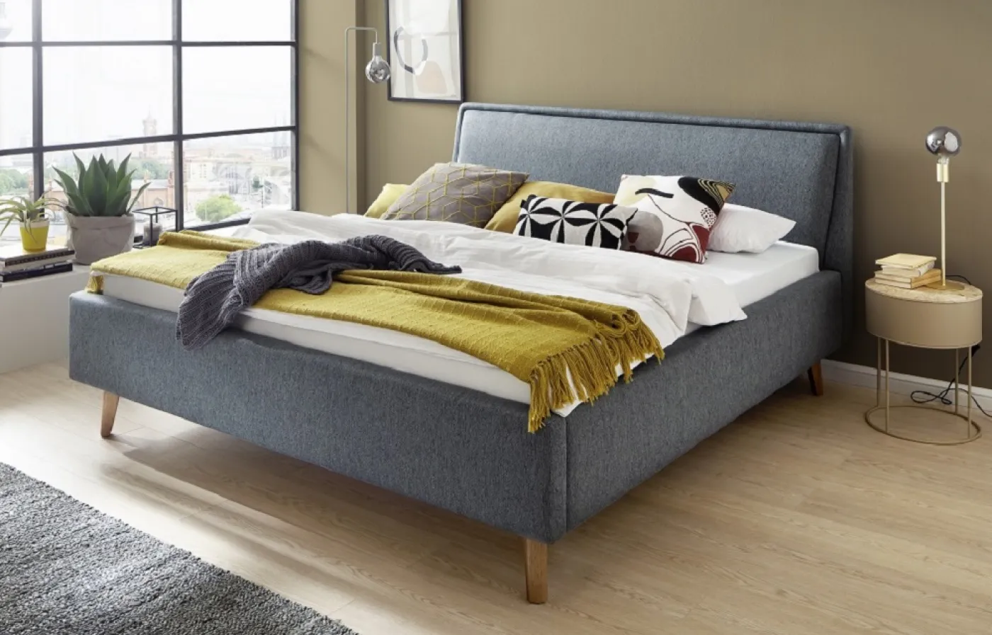Polsterbett Frieda | ocean | 140 x 200 cm | ohne Lattenrost & Bettkasten