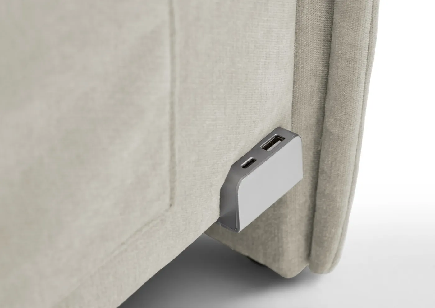 Polsterbett Fun | beige | 90 x 200 cm | mit Rückenteil | ohne Bettkasten | ohne Matratze