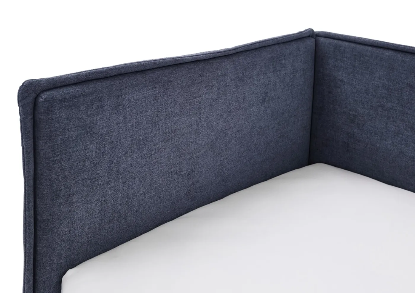 Polsterbett Fun | dunkelblau | 120 x 200 cm | mit Rückenteil | ohne Bettkasten | mit Matratze