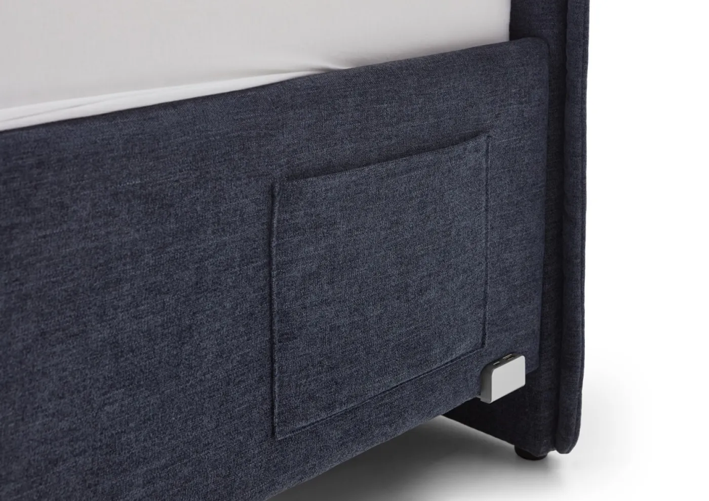 Polsterbett Fun | dunkelblau | 120 x 200 cm | ohne Rückenteil | mit Bettkasten | ohne Matratze
