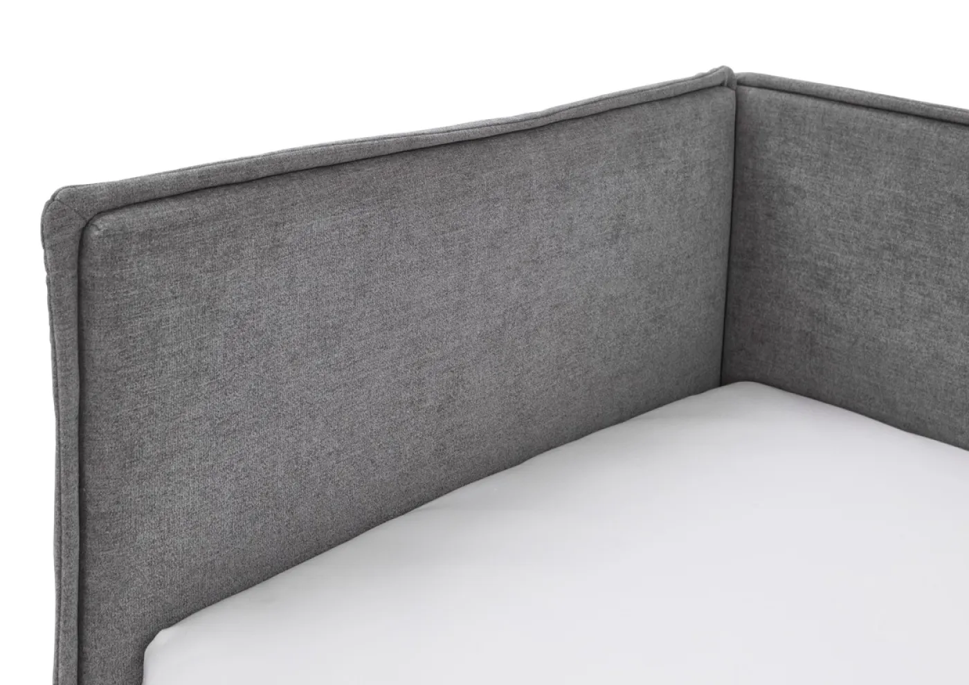 Polsterbett Fun | grau | 120 x 200 cm | mit Rückenteil | ohne Bettkasten | mit Matratze