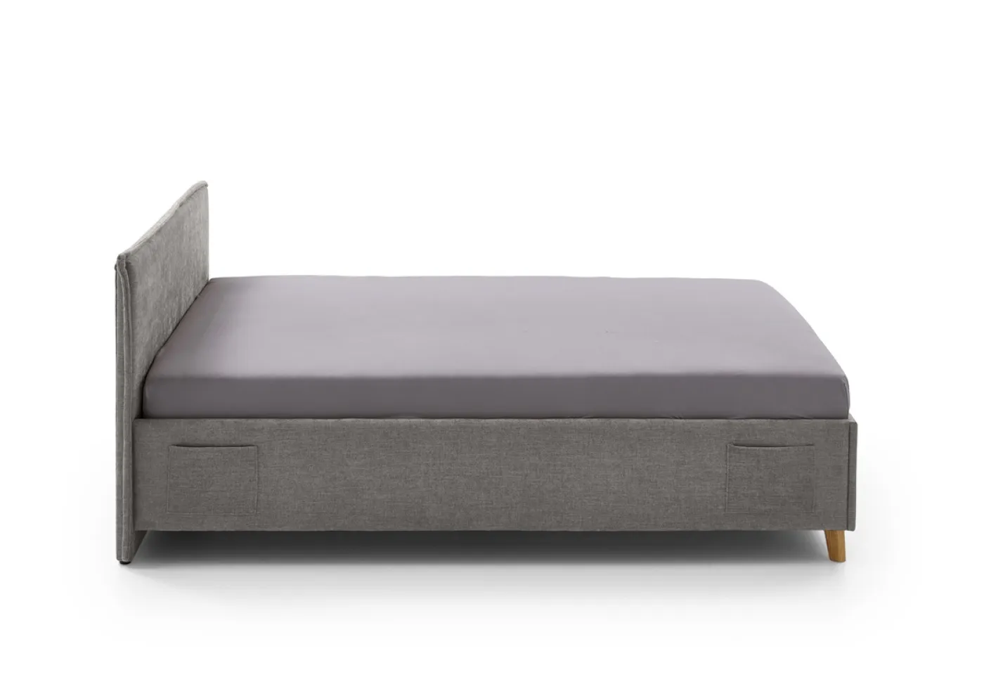 Polsterbett Fun | grau | 120 x 200 cm | ohne Rückenteil | ohne Bettkasten | mit Matratze