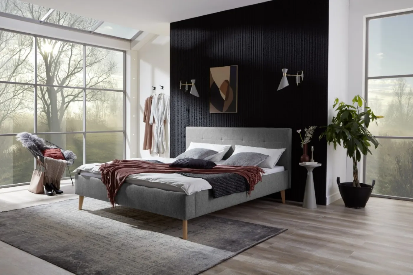 Polsterbett Jazz | grau | 180 x 200 cm