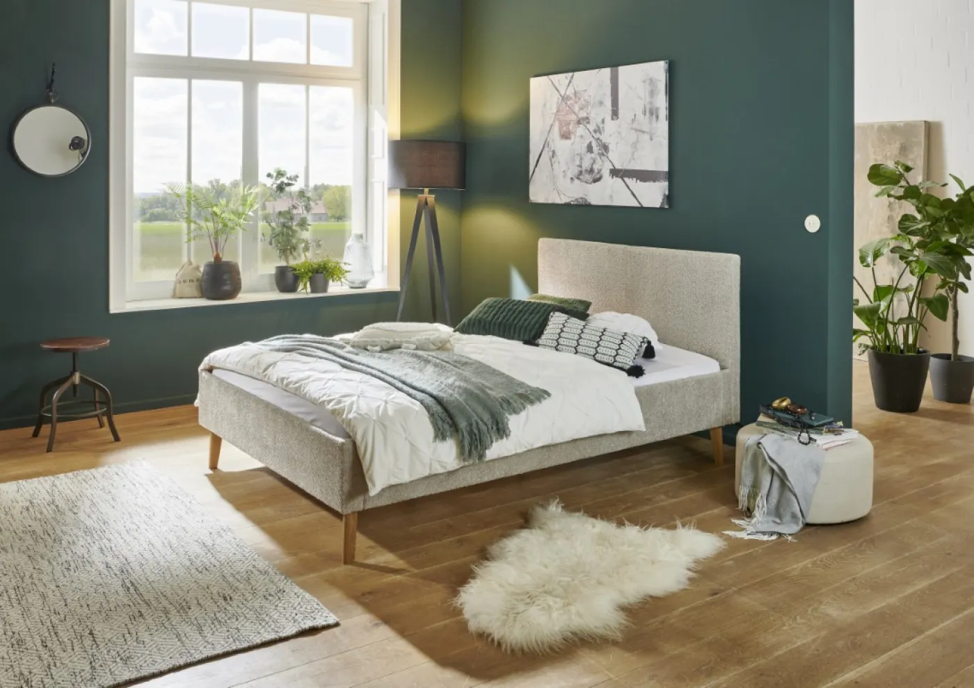 Polsterbett Kreta | Flausch | taupe | 140/180 x 200 cm | verschiedene Größen