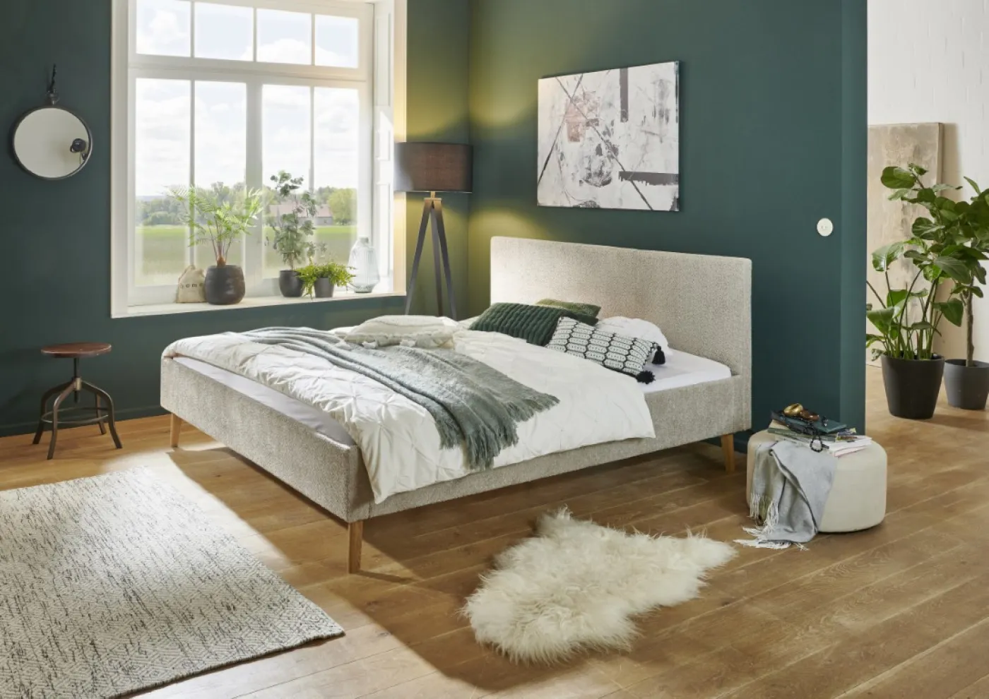 Polsterbett Kreta | Flausch | taupe | 180 x 200 cm