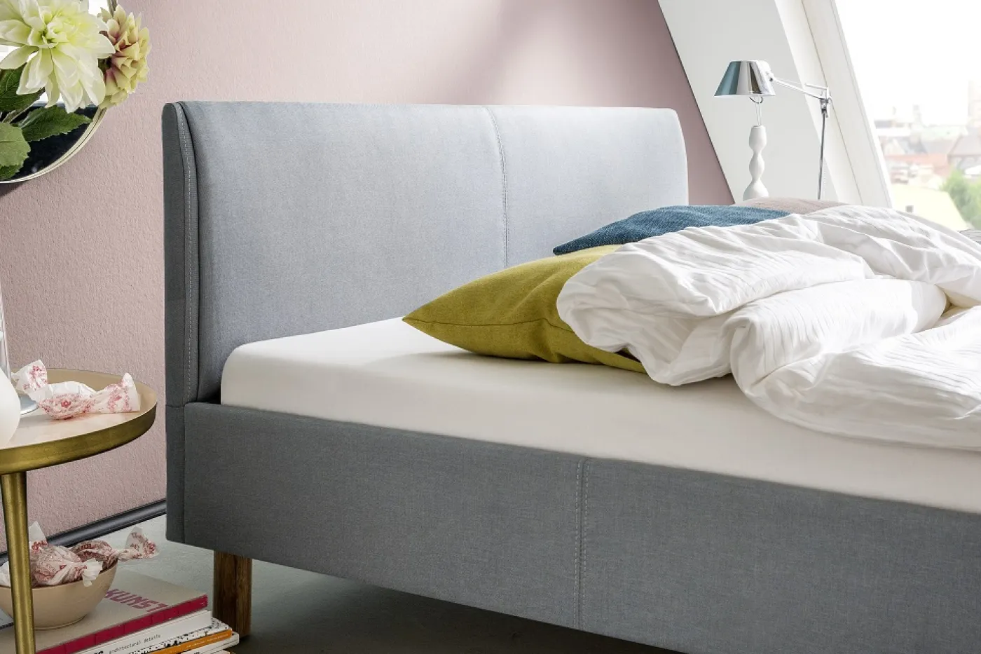 Polsterbett Lena | eisblau | 120/140 x 200 cm | verschiedene Größen