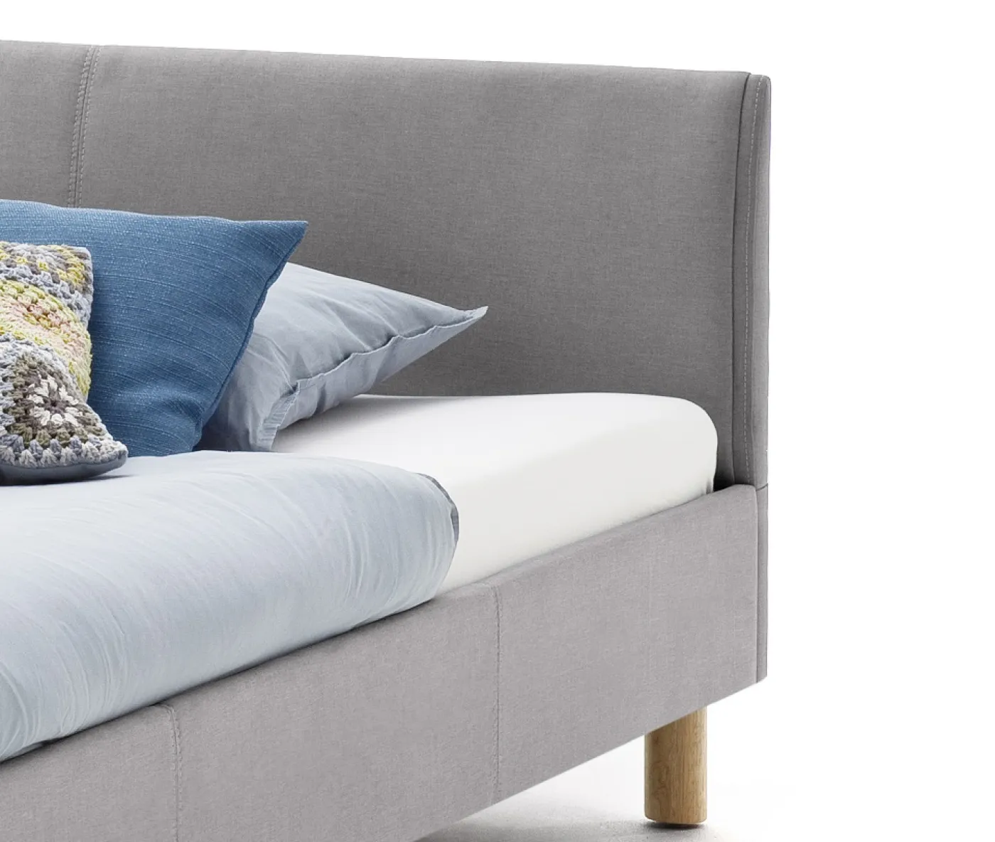 Polsterbett Lena | hellgrau | 140 x 200 cm