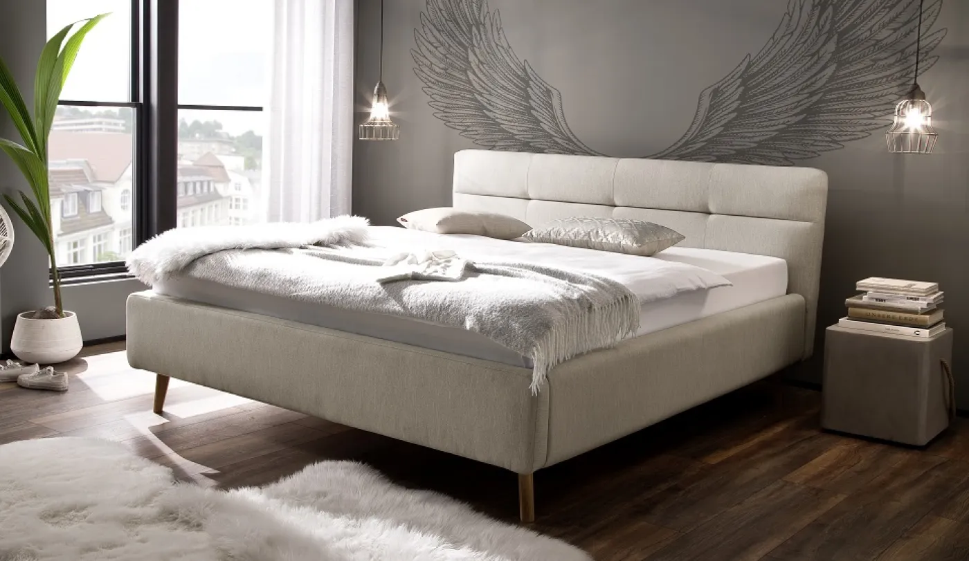 Polsterbett Lotte inkl. Bettkasten | beige | 140/160/180 x 200 cm | verschiedene Größen