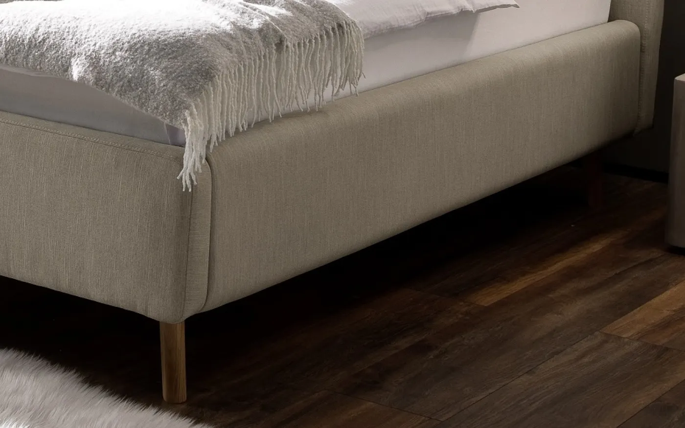 Polsterbett Lotte inkl. Bettkasten | beige | 160 x 200 cm