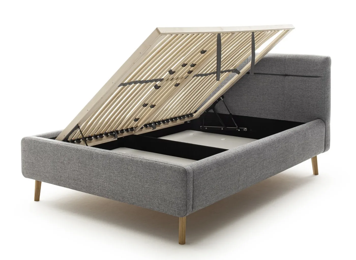 Polsterbett Lotte inkl. Bettkasten | grau | 140/160/180 x 200 cm | verschiedene Größen