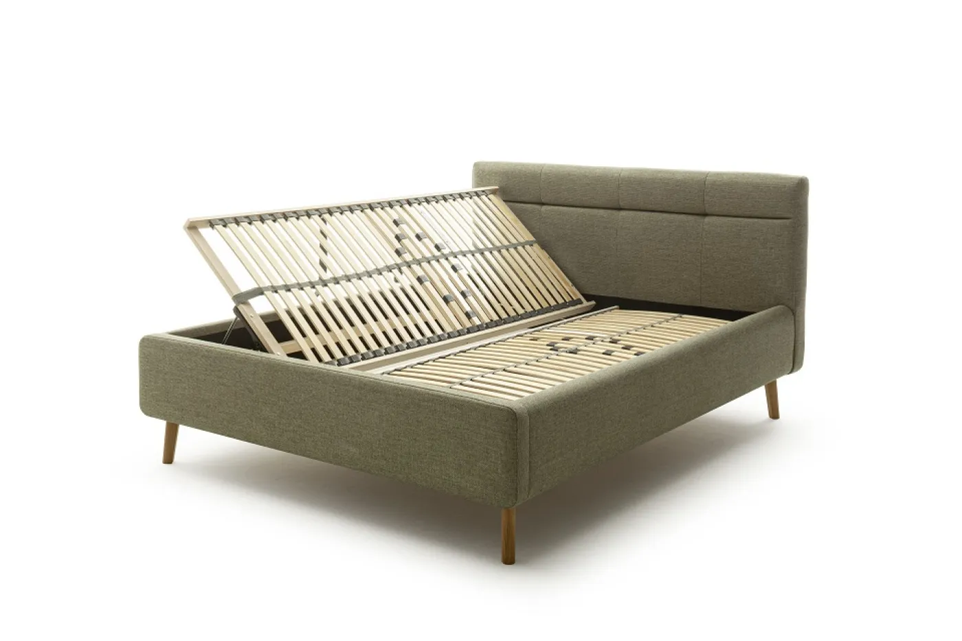 Polsterbett Lotte inkl. Bettkasten | grün | 180 x 200 cm