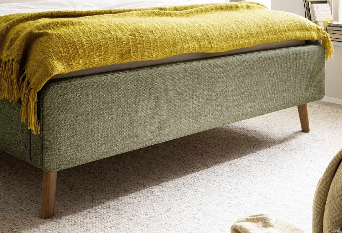 Polsterbett Lotte inkl. Bettkasten | grün | 180 x 200 cm