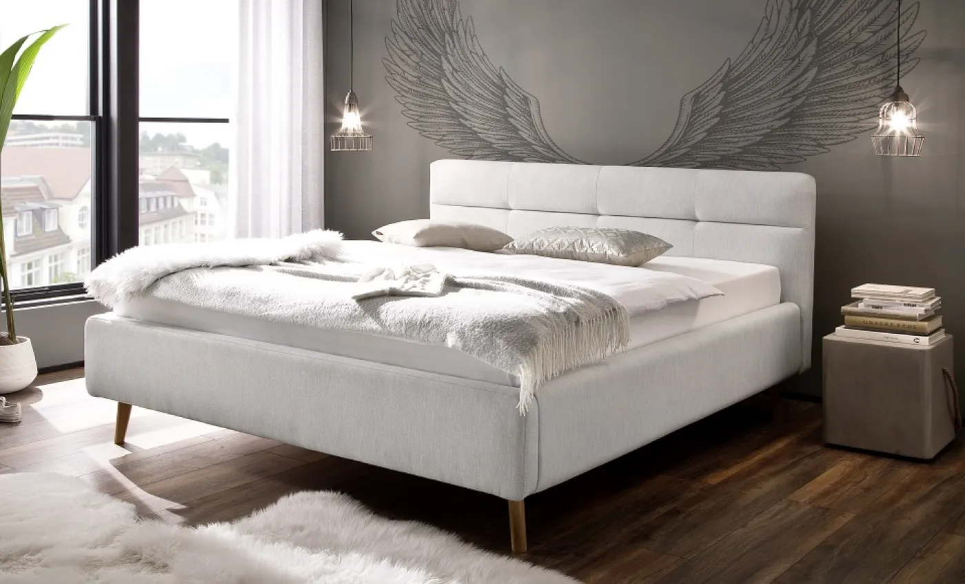 Polsterbett Lotte inkl. Bettkasten | hellgrau | 140/160/180 x 200 cm | verschiedene Größen