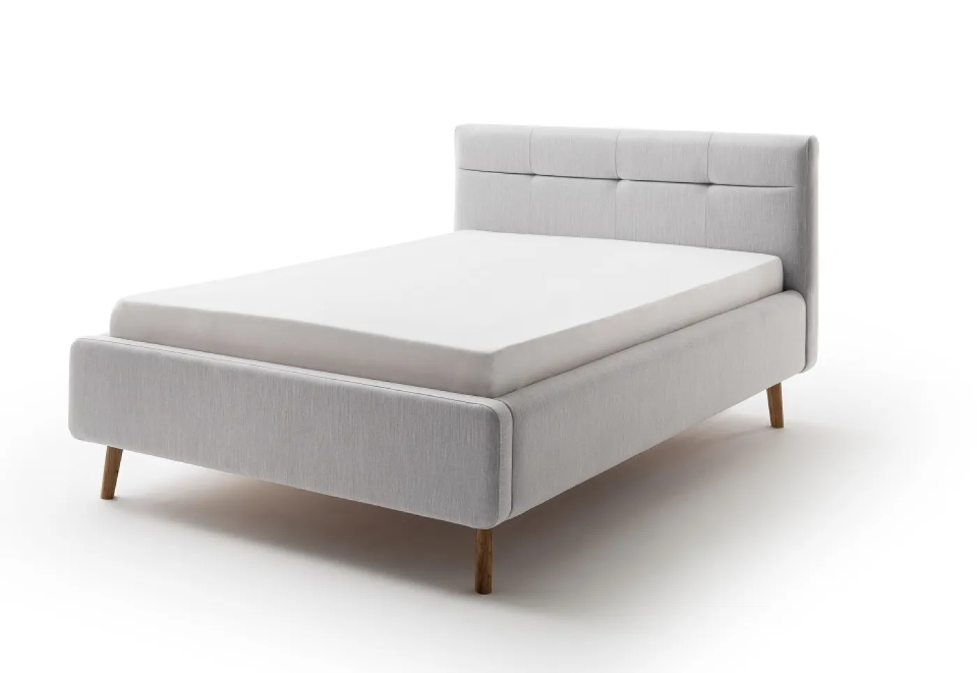 Polsterbett Lotte inkl. Bettkasten | hellgrau | 140 x 200 cm