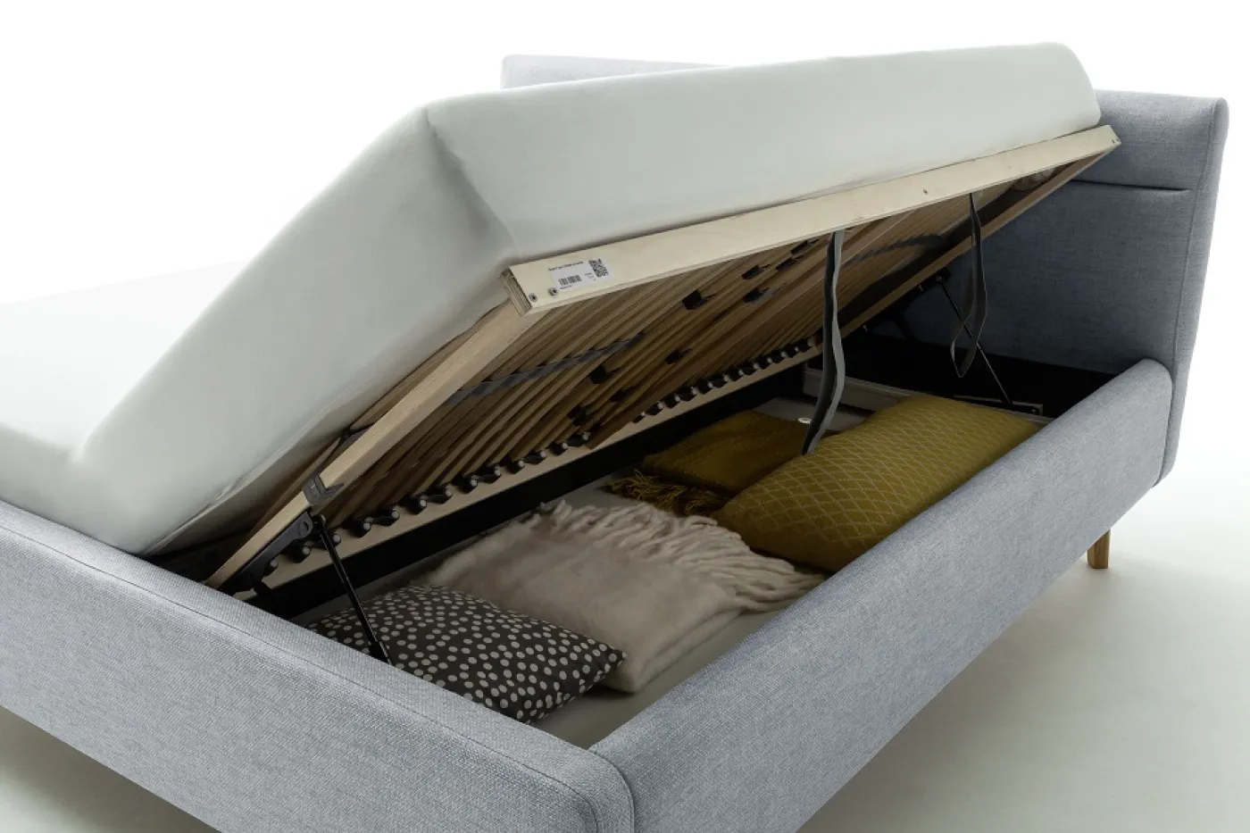 Polsterbett Lotte inkl. Bettkasten | pastellblau | 140/160/180 x 200 cm | verschiedene Größen