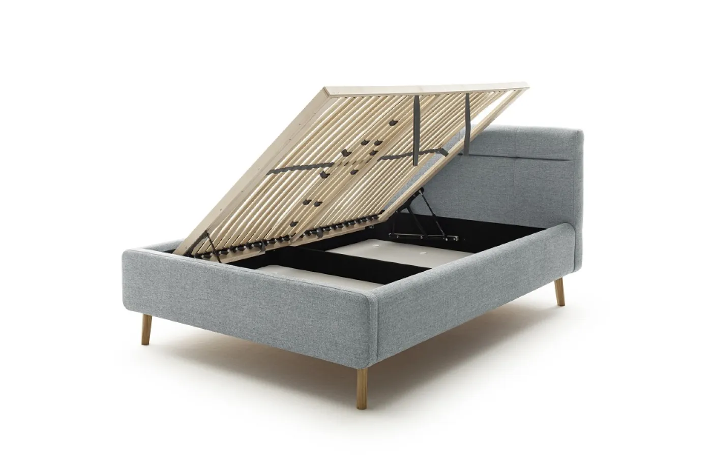 Polsterbett Lotte inkl. Bettkasten | pastellblau | 140 x 200 cm