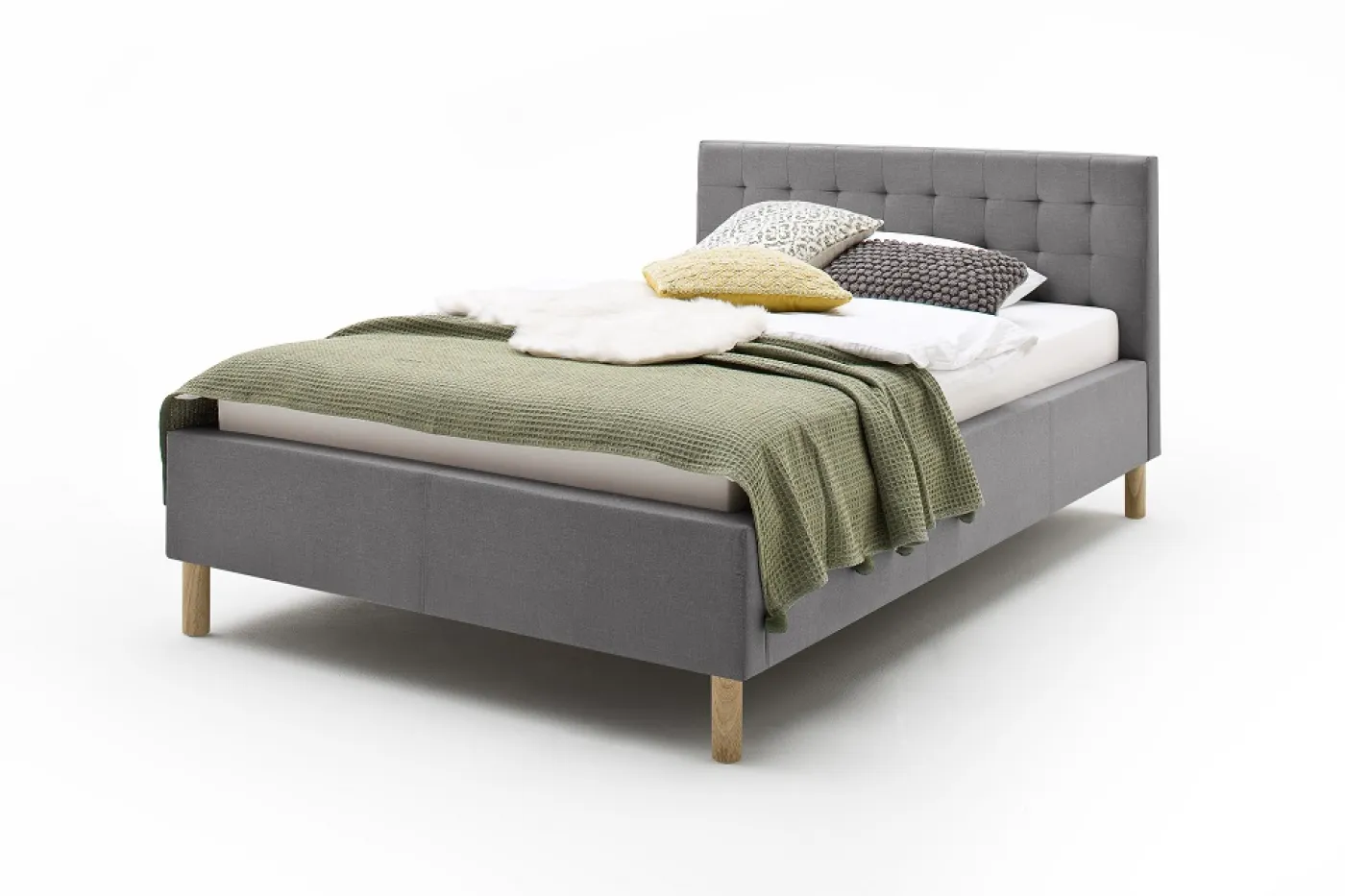 Polsterbett Malin | hellgrau | 140 x 200 cm