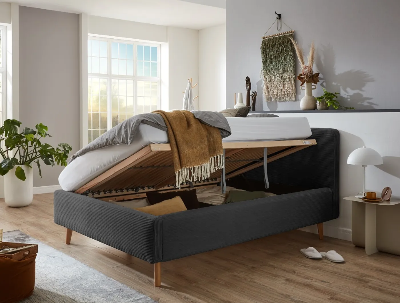 Polsterbett Mattis | anthrazit | 140/160/180 x 200 cm | verschiedene Größen