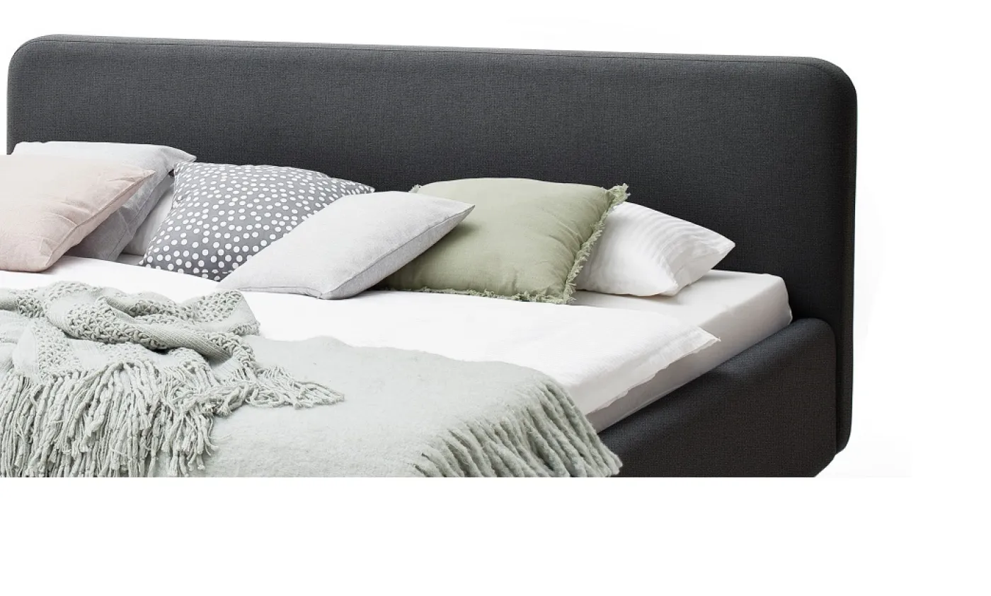 Polsterbett Mattis | anthrazit | 140 x 200 cm | mit Lattenrost & Bettkasten