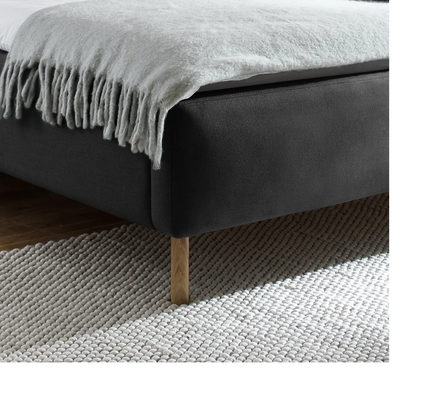 Polsterbett Mattis | anthrazit | 140 x 200 cm | mit Lattenrost & Bettkasten