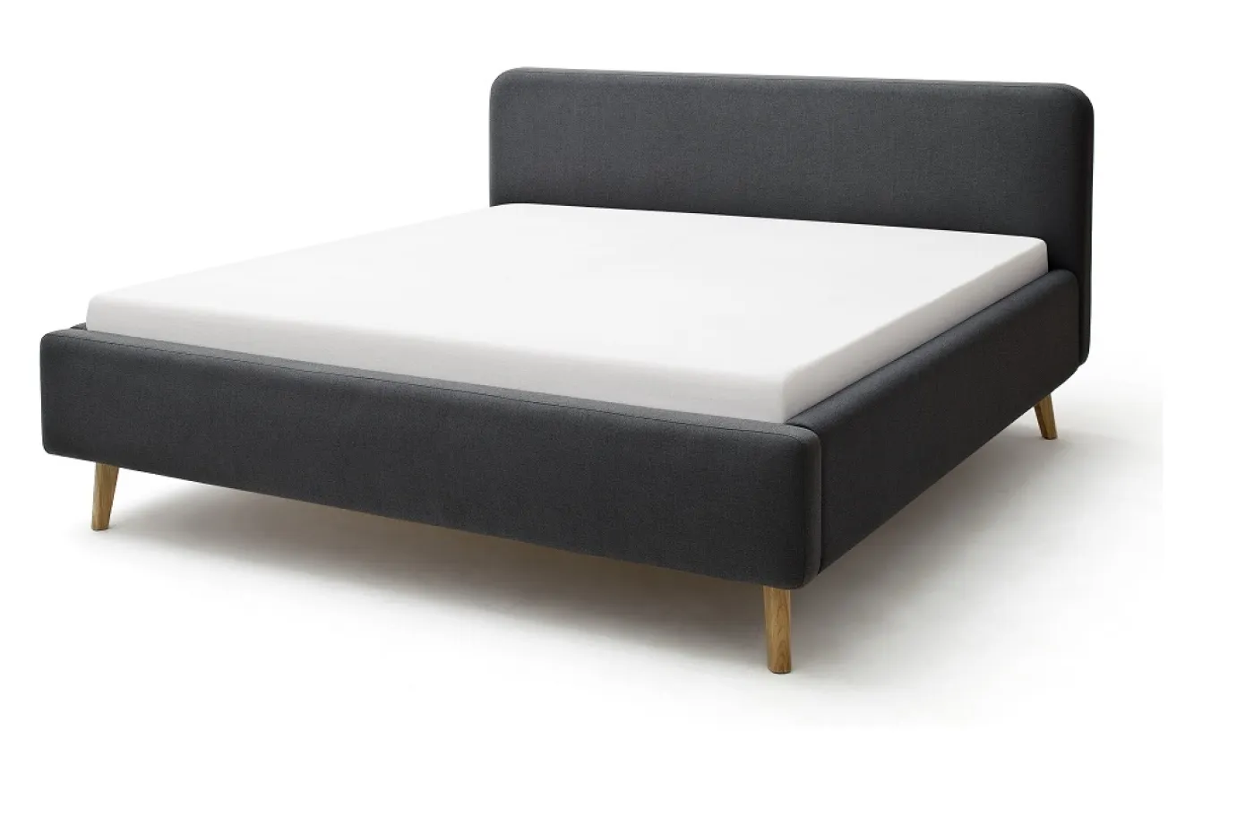 Polsterbett Mattis | anthrazit | 160 x 200 cm | mit Lattenrost & Bettkasten