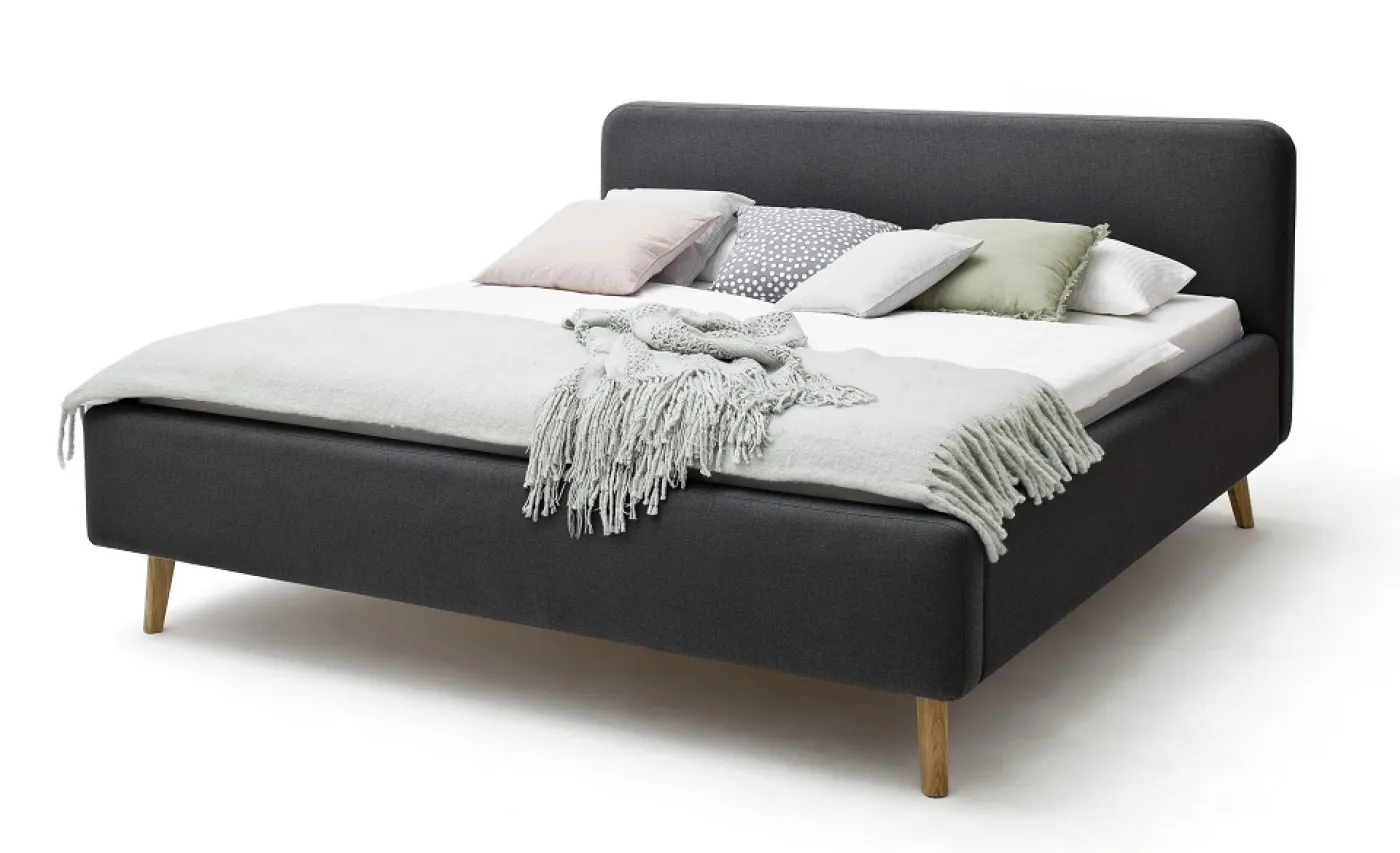 Polsterbett Mattis | anthrazit | 160 x 200 cm | ohne Lattenrost & Bettkasten