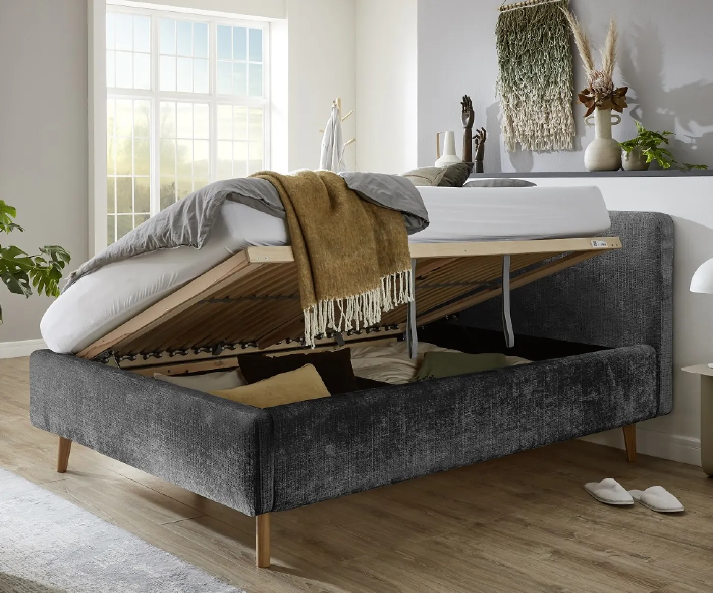 Polsterbett Mattis | anthrazit 3 | 140/160/180 x 200 cm | verschiedene Größen