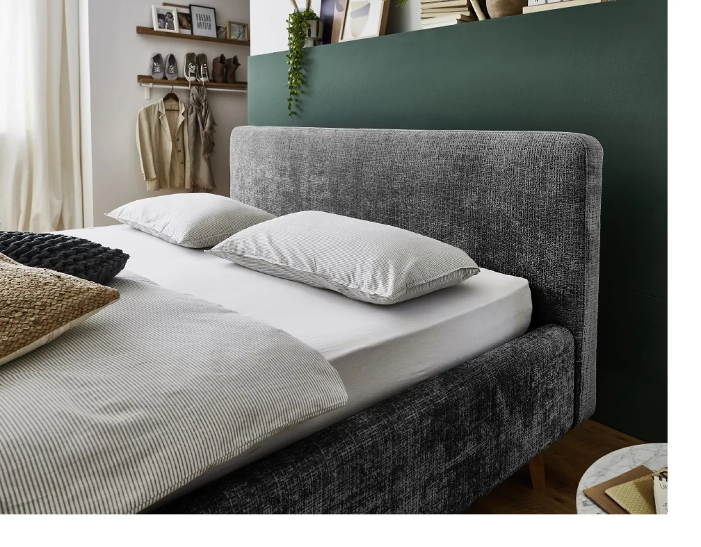 Polsterbett Mattis | anthrazit 3 | 140 x 200 cm | ohne Lattenrost & Bettkasten