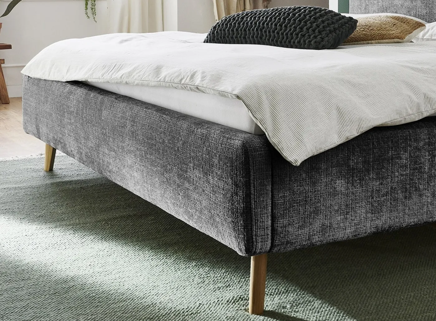 Polsterbett Mattis | anthrazit 3 | 140 x 200 cm | ohne Lattenrost & Bettkasten