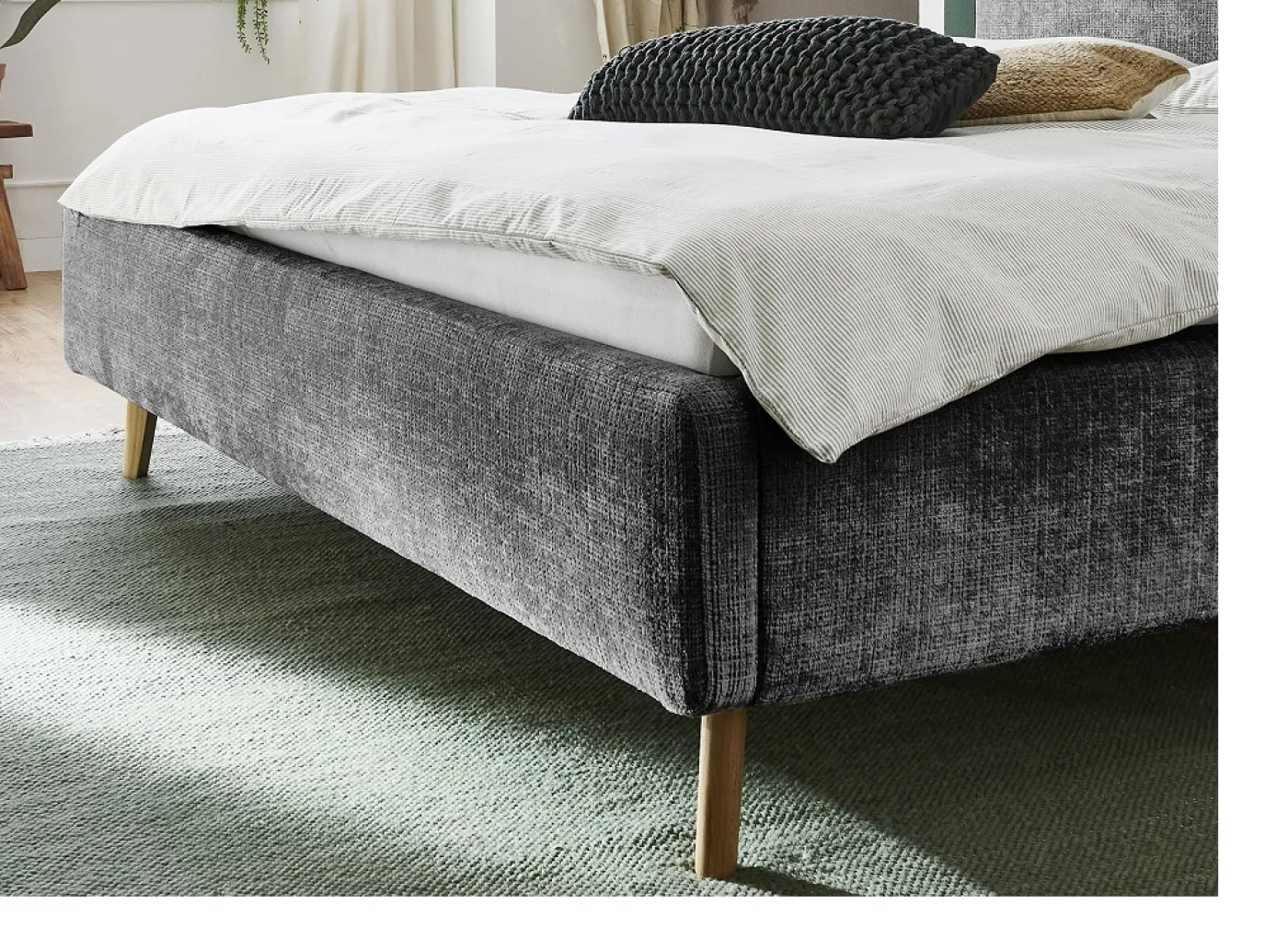 Polsterbett Mattis | anthrazit 3 | 180 x 200 cm | ohne Lattenrost & Bettkasten