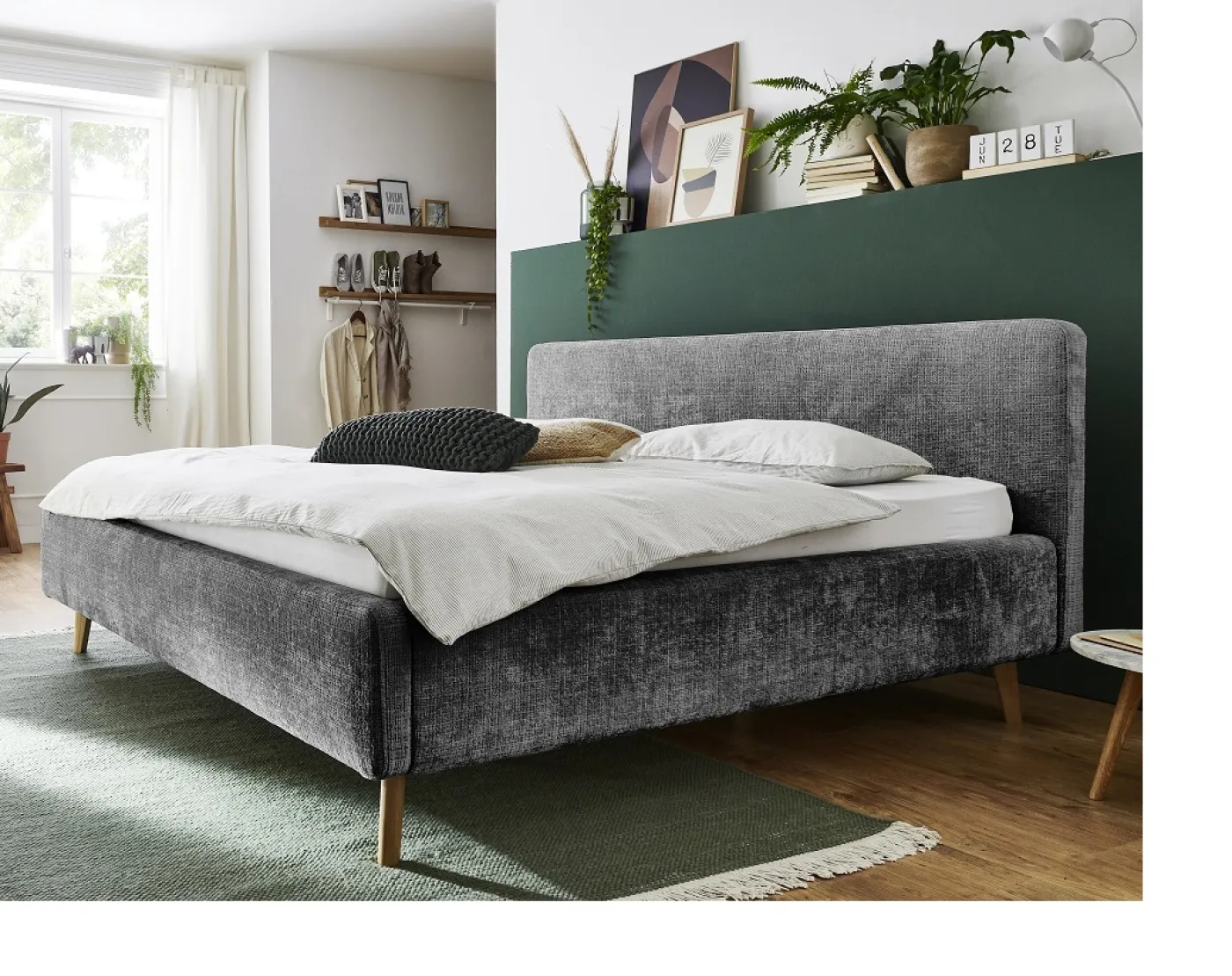 Polsterbett Mattis | anthrazit 3 | 180 x 200 cm | ohne Lattenrost & Bettkasten