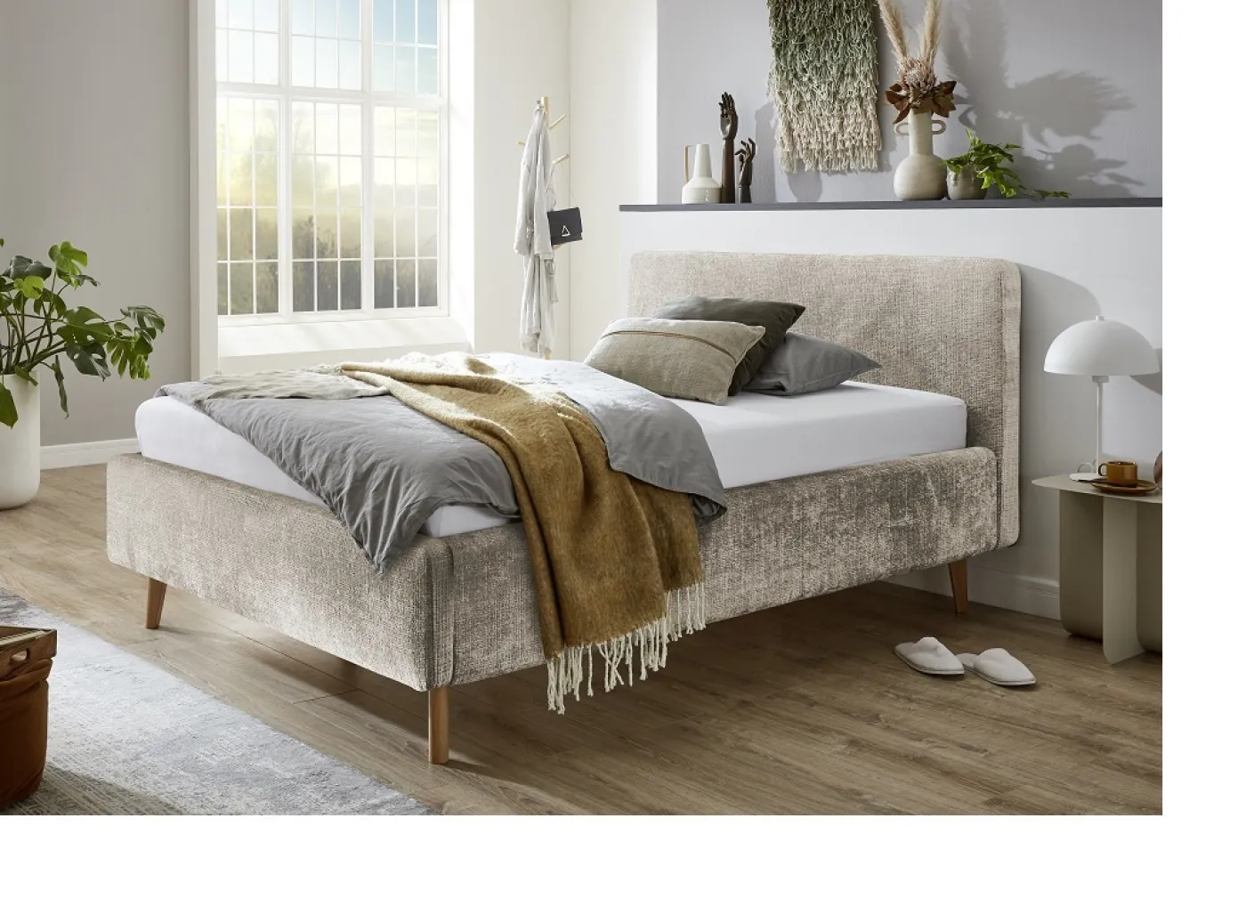 Polsterbett Mattis | beige 3 | 160 x 200 cm | ohne Lattenrost & Bettkasten