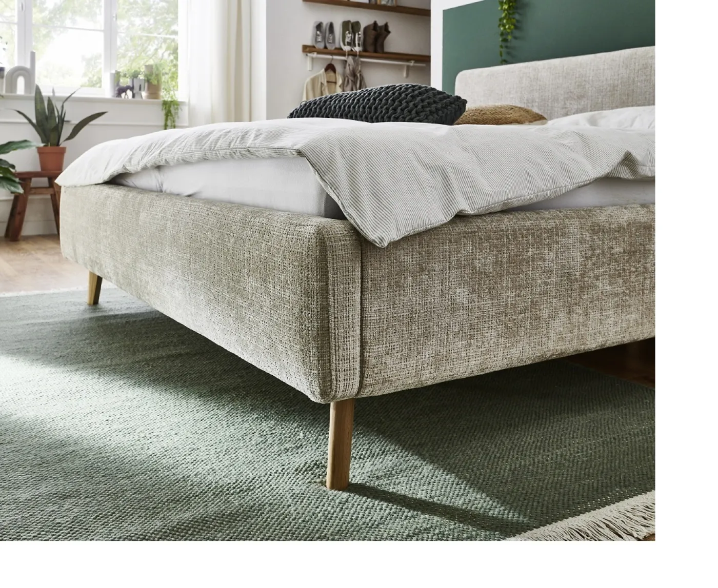 Polsterbett Mattis | beige 3 | 180 x 200 cm | mit Lattenrost & Bettkasten