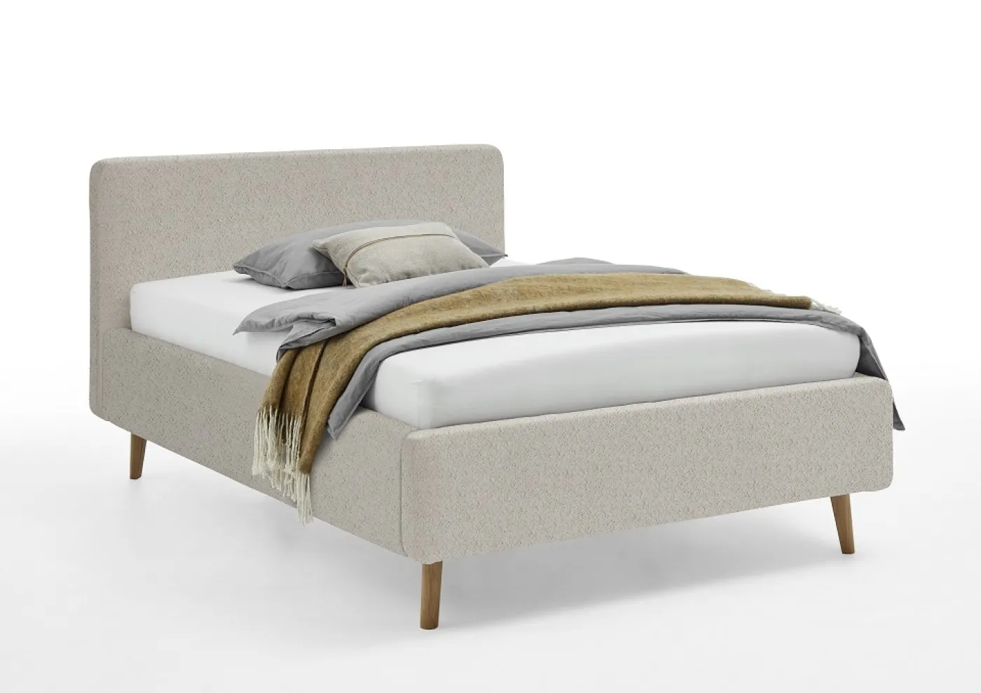 Polsterbett Mattis | beige Flausch | 140/160/180 x 200 cm | verschiedene Größen