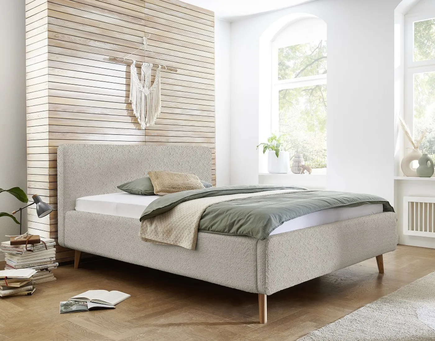 Polsterbett Mattis | beige Flausch | 140/160/180 x 200 cm | verschiedene Größen