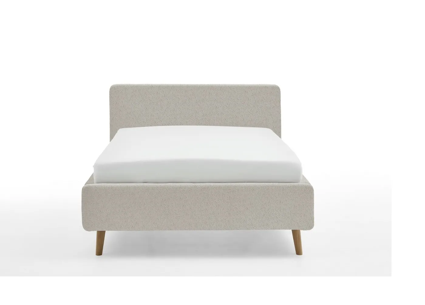 Polsterbett Mattis | beige Flausch | 160 x 200 cm | mit Lattenrost & Bettkasten