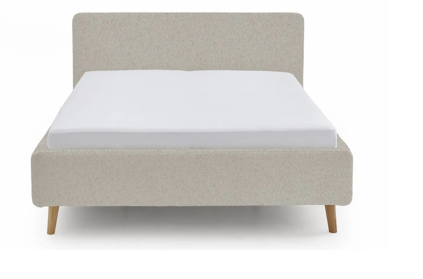 Polsterbett Mattis | beige Flausch | 180 x 200 cm | ohne Lattenrost & Bettkasten