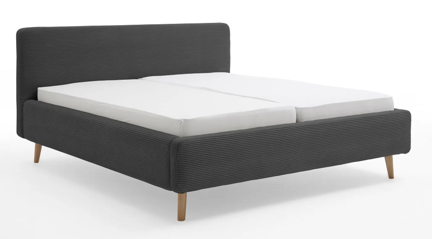 Polsterbett Mattis Cord | anthrazit | 140/160/180 x 200 cm | verschiedene Größen