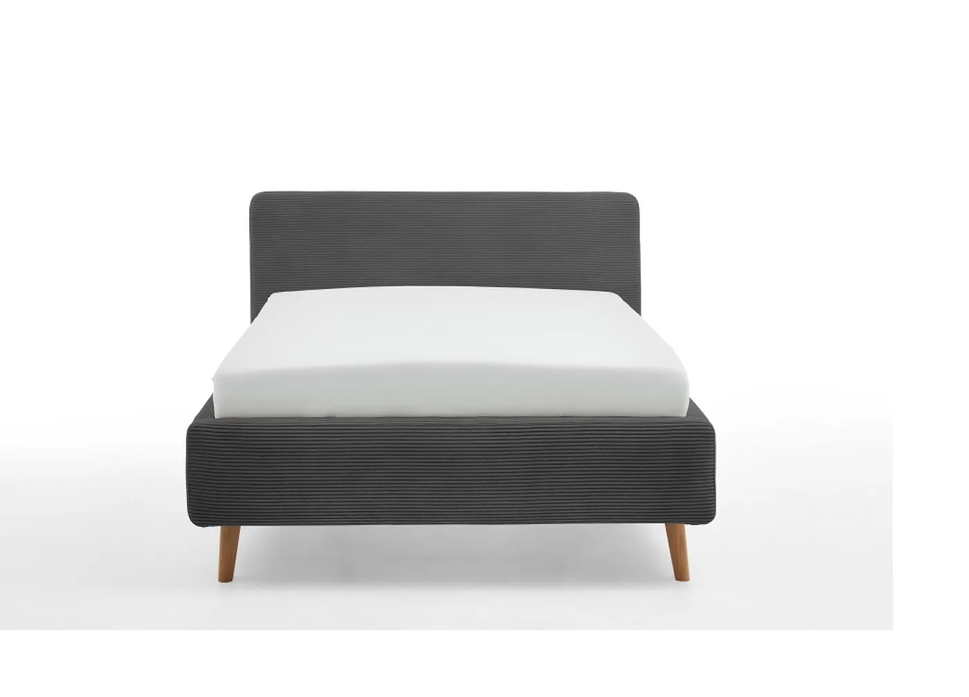 Polsterbett Mattis Cord | anthrazit | 160 x 200 cm | mit Lattenrost & Bettkasten