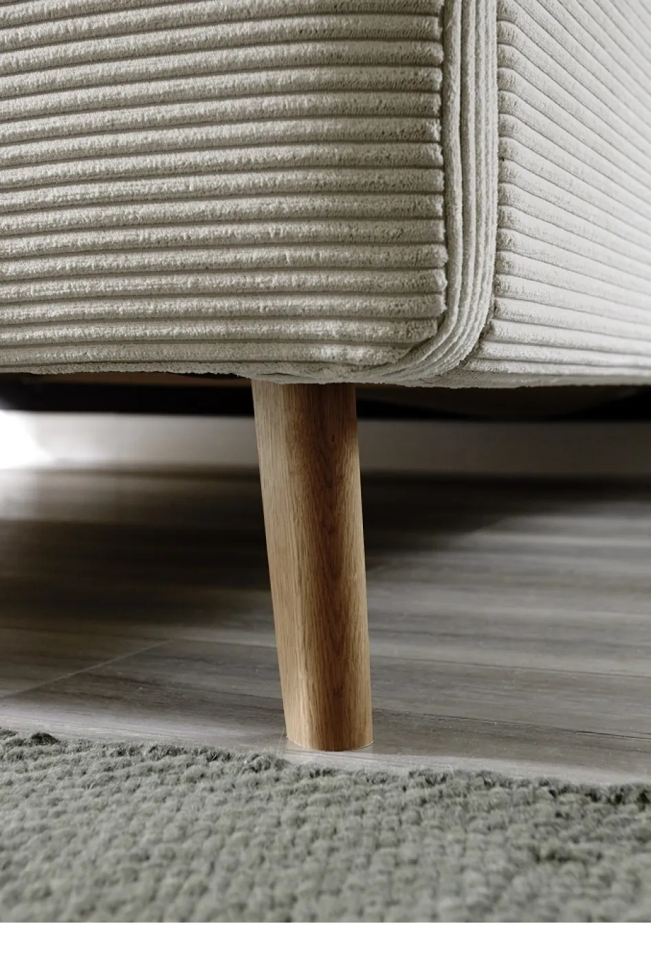 Polsterbett Mattis Cord | beige | 140 x 200 cm | mit Lattenrost & Bettkasten