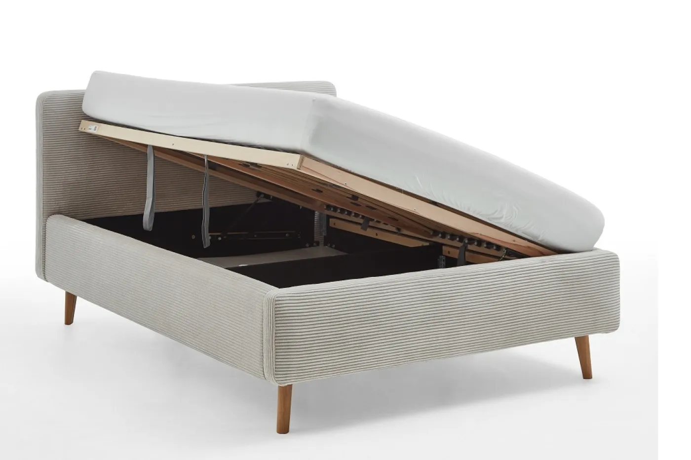 Polsterbett Mattis Cord | beige | 160 x 200 cm | ohne Lattenrost & Bettkasten