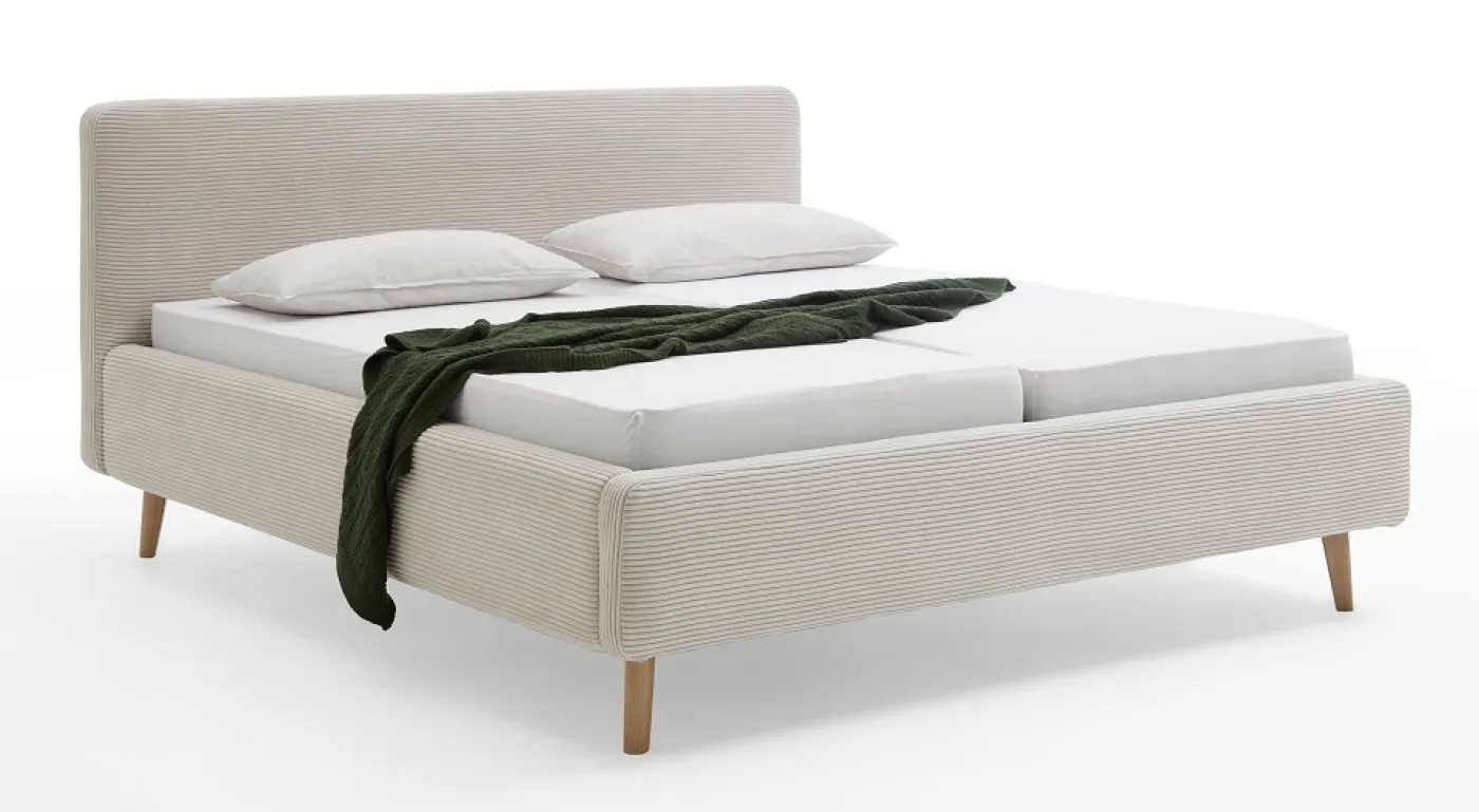 Polsterbett Mattis Cord | beige | 180 x 200 cm | ohne Lattenrost & Bettkasten