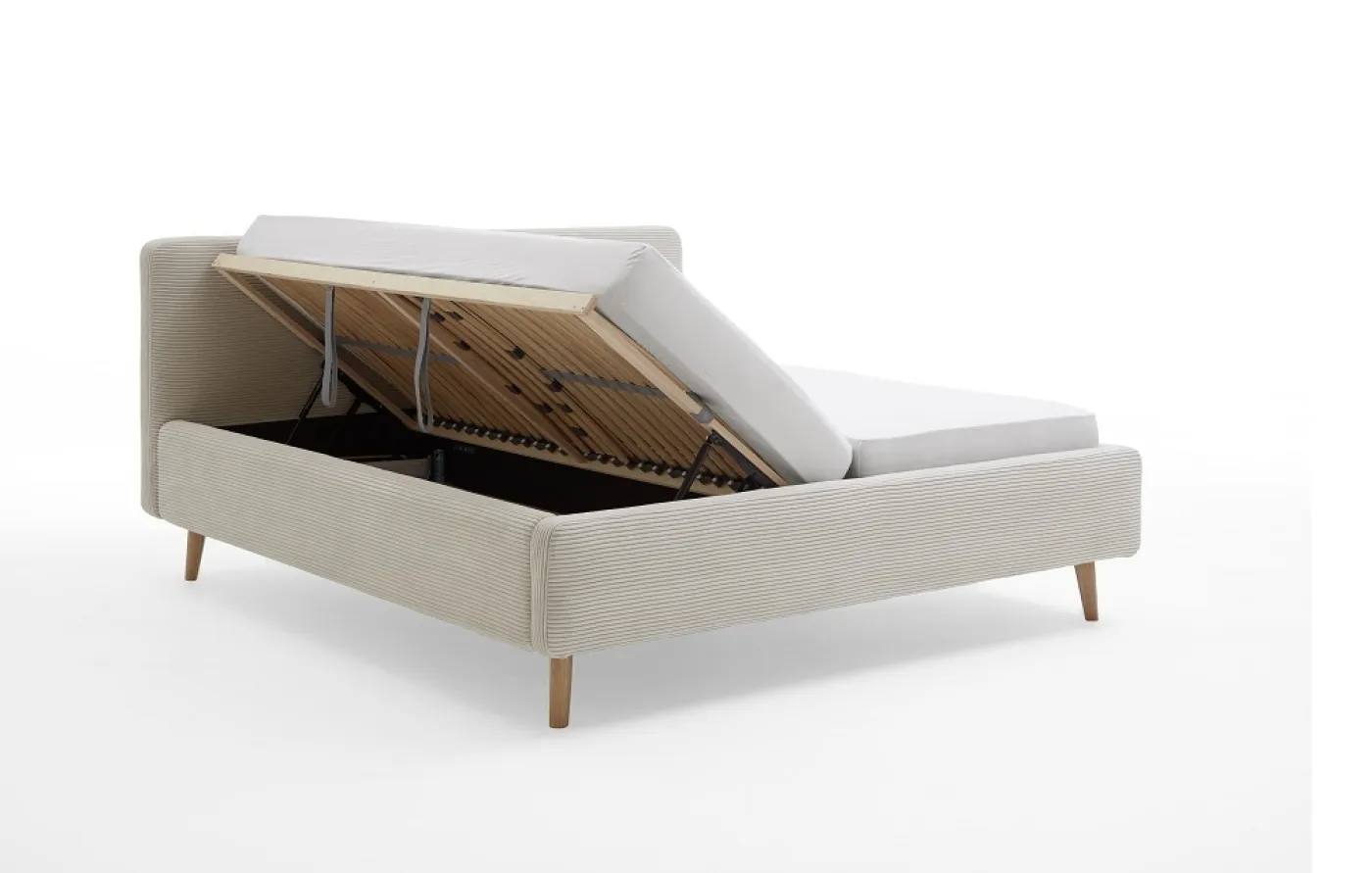 Polsterbett Mattis Cord | beige | 180 x 200 cm | ohne Lattenrost & Bettkasten