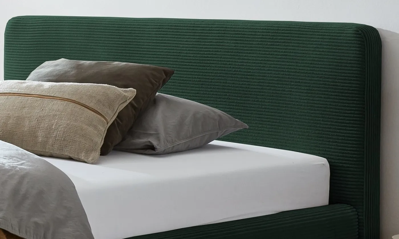 Polsterbett Mattis Cord | dunkelgrün | 160 x 200 cm | ohne Lattenrost & Bettkasten