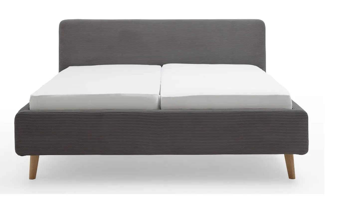 Polsterbett Mattis Cord | grau | 180 x 200 cm | ohne Lattenrost & Bettkasten