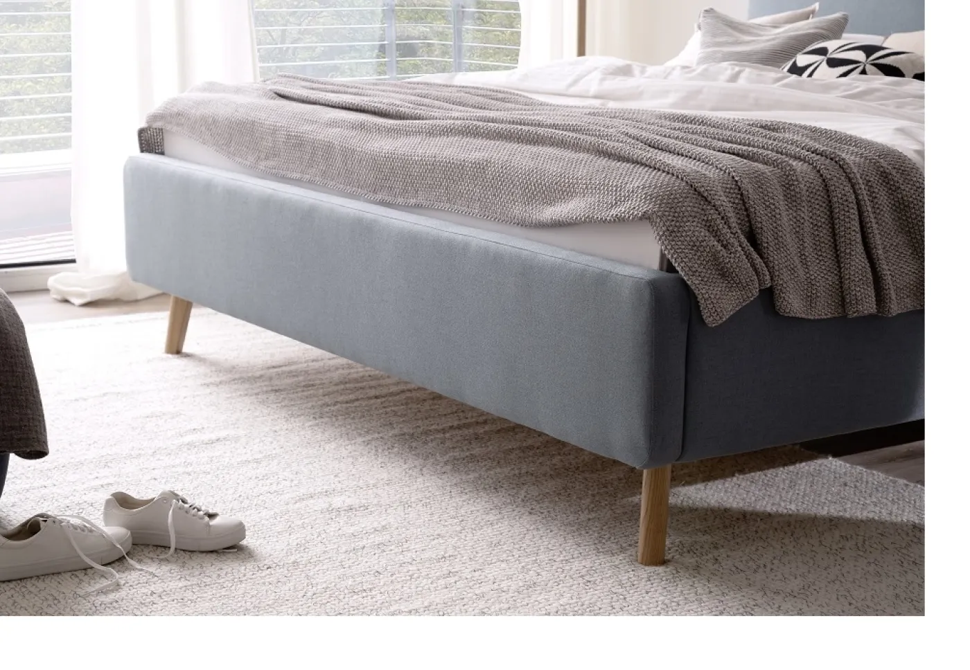 Polsterbett Mattis | eisblau | 140/160/180 x 200 cm | verschiedene Größen