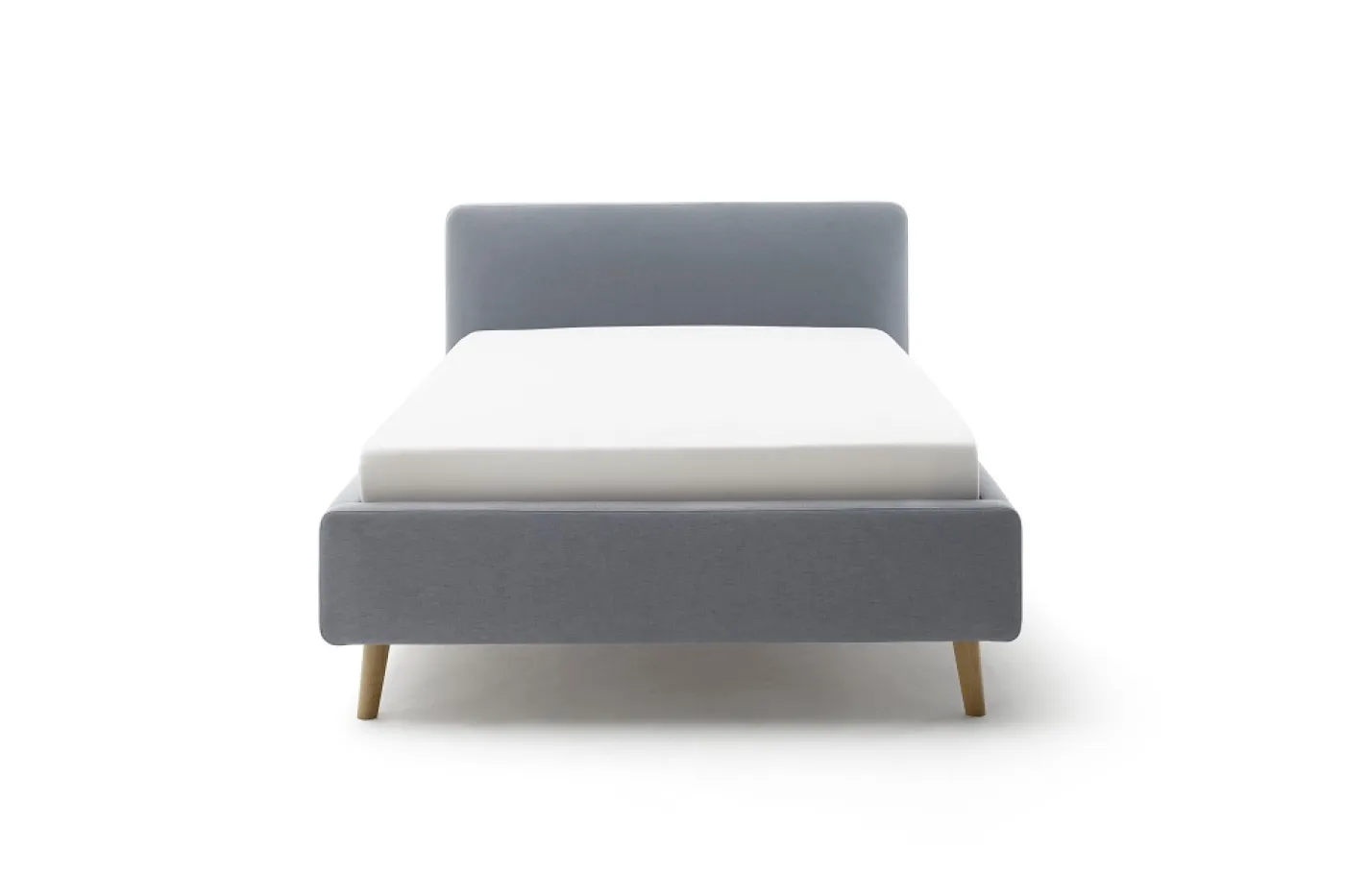 Polsterbett Mattis | eisblau | 140 x 200 cm | mit Lattenrost & Bettkasten