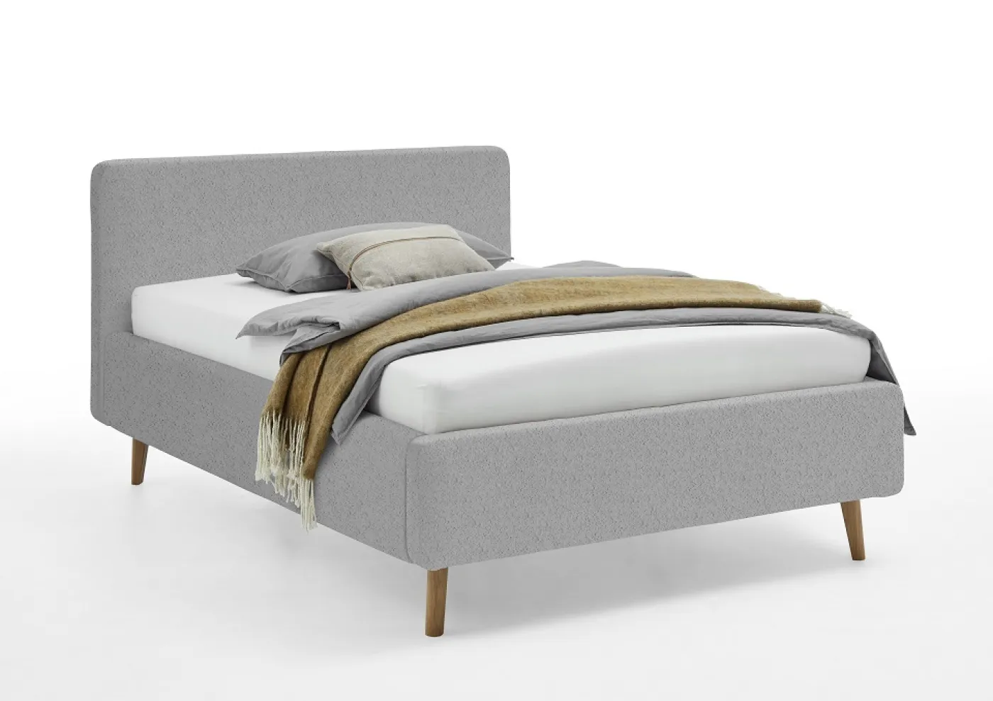 Polsterbett Mattis | grau 2 Flausch | 140/160/180 x 200 cm | verschiedene Größen
