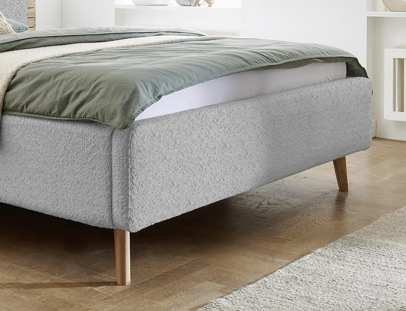 Polsterbett Mattis | grau 2 Flausch | 140/160/180 x 200 cm | verschiedene Größen